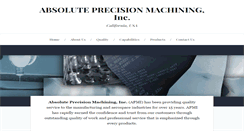 Desktop Screenshot of absoluteprecisionmachining.com